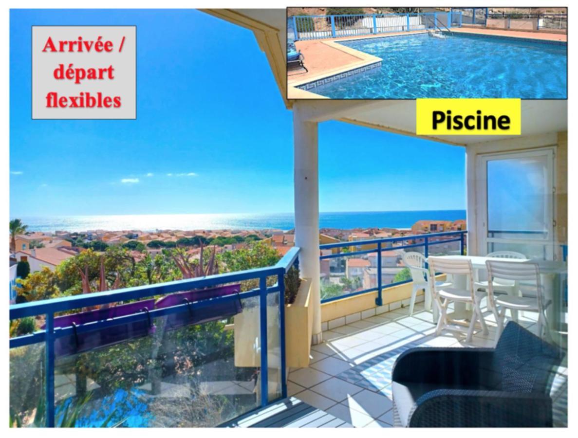 Plain-Pied, Terrasse, Piscine, Pleine Vue Mer, Plage A 6' A Pied, Parking, Wifi Fleury  Luaran gambar